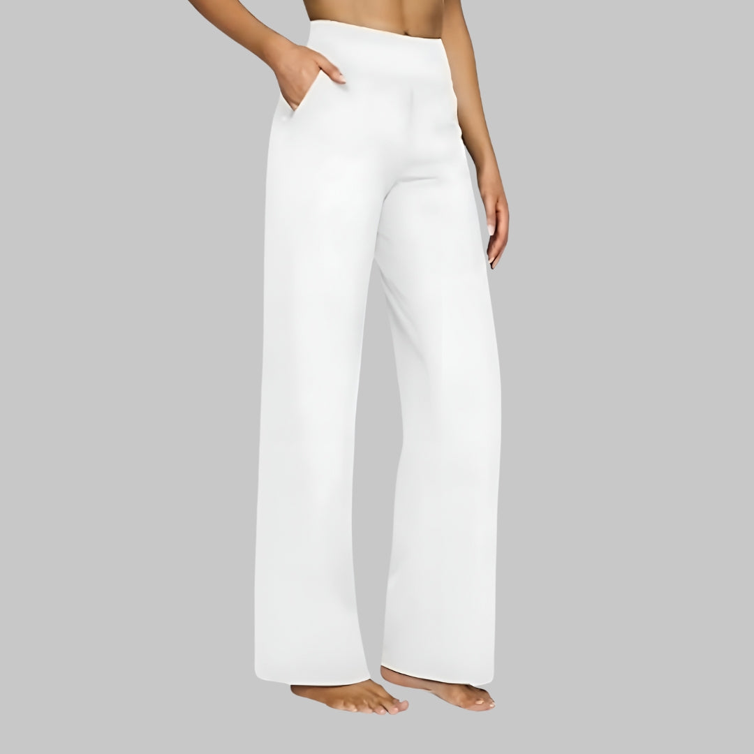 Women's High-Waist Stretch Pants – Soft Comfort Fit Trousers