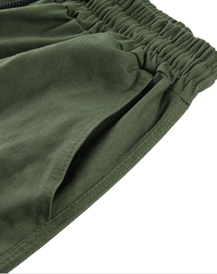 Men's Cargo Pants with Multiple Pockets and Adjustable Waist for Everyday Wear