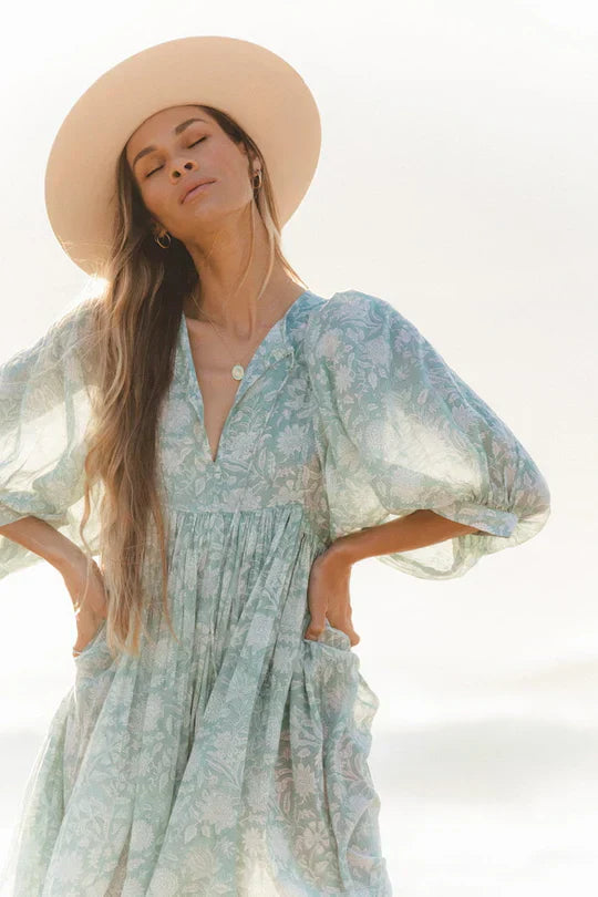 Frieda | Zomerjurk voor Vrouwen in Multicolor – Lichtgewicht en Speelse Pasvorm met Halve Mouwen