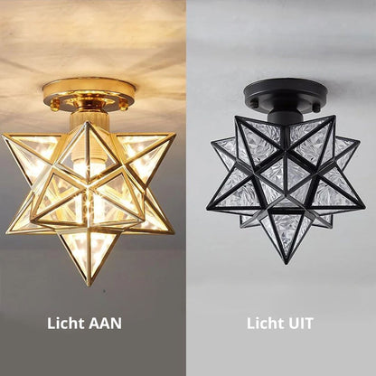 Stervorm Plafondlamp – Goud, Modern Design voor Hal, Eetkamer of Slaapkamer