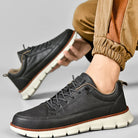 Men's Leather Sneakers with Orthopedic Cushioned Insole