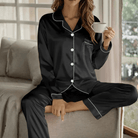 Women's Button Front Pajama Set - Lightweight Loungewear