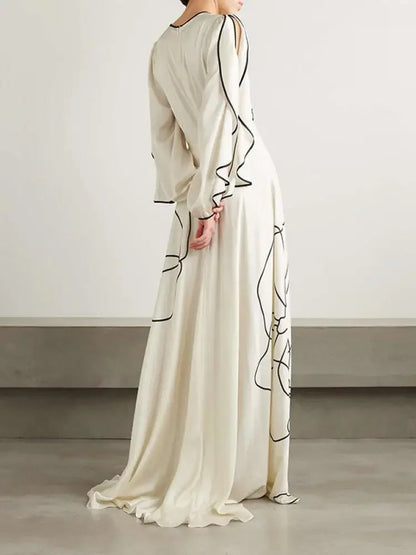 Kyana | Elegante Avondjurk voor Dames met Bloemenprint en Falbala-details