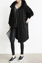 Women's Hooded Rain Trench Coat – Water-Repellent Mid-Season Jacket
