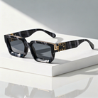 Square Sunglasses with UV400 Protection – Gold-Tone Hinge Frame