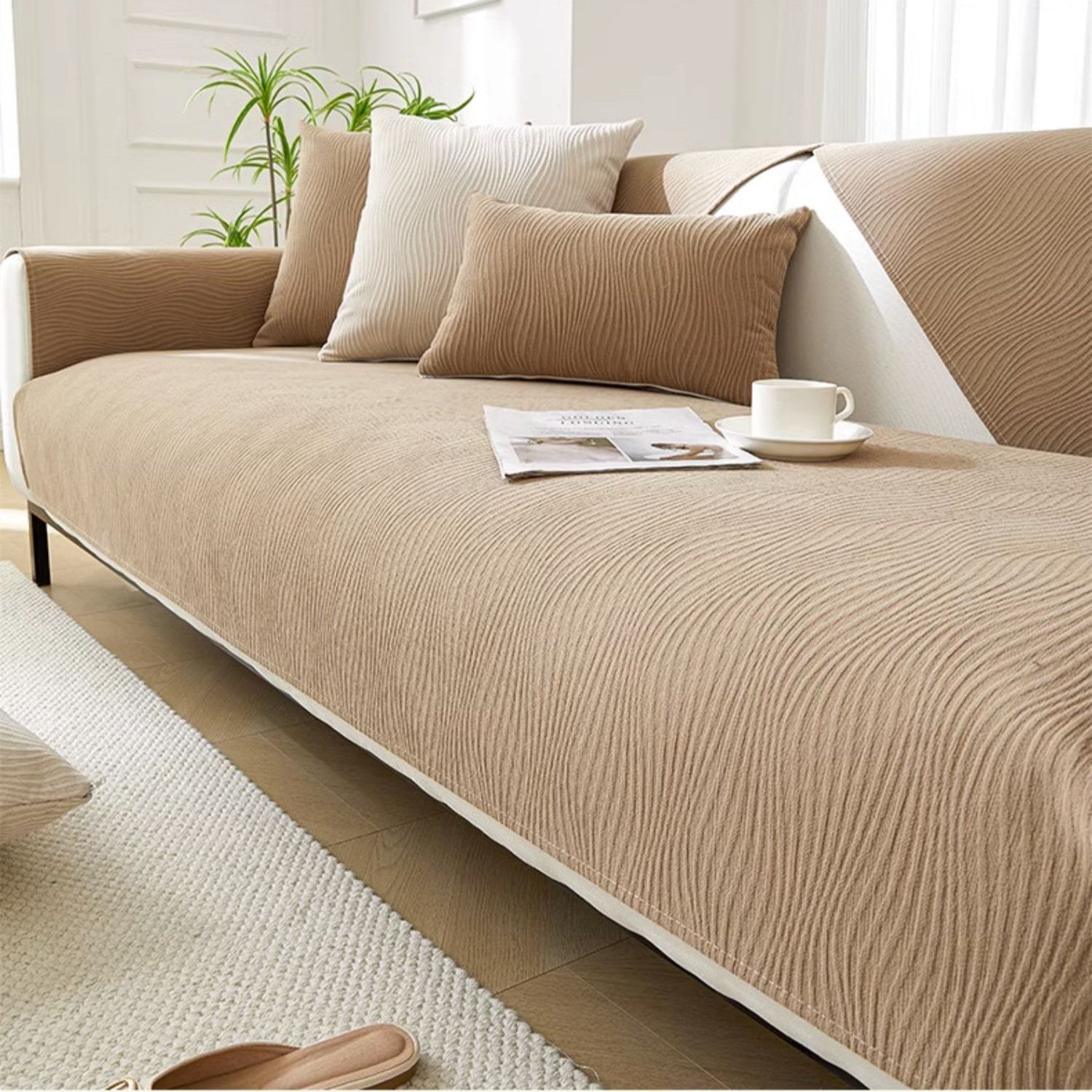 Stretch Chenille Sofa Cover - Non-Slip Couch Protector