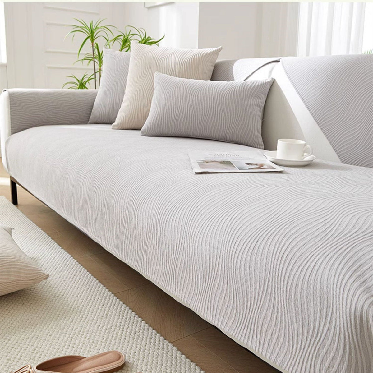 Stretch Chenille Sofa Cover - Non-Slip Couch Protector
