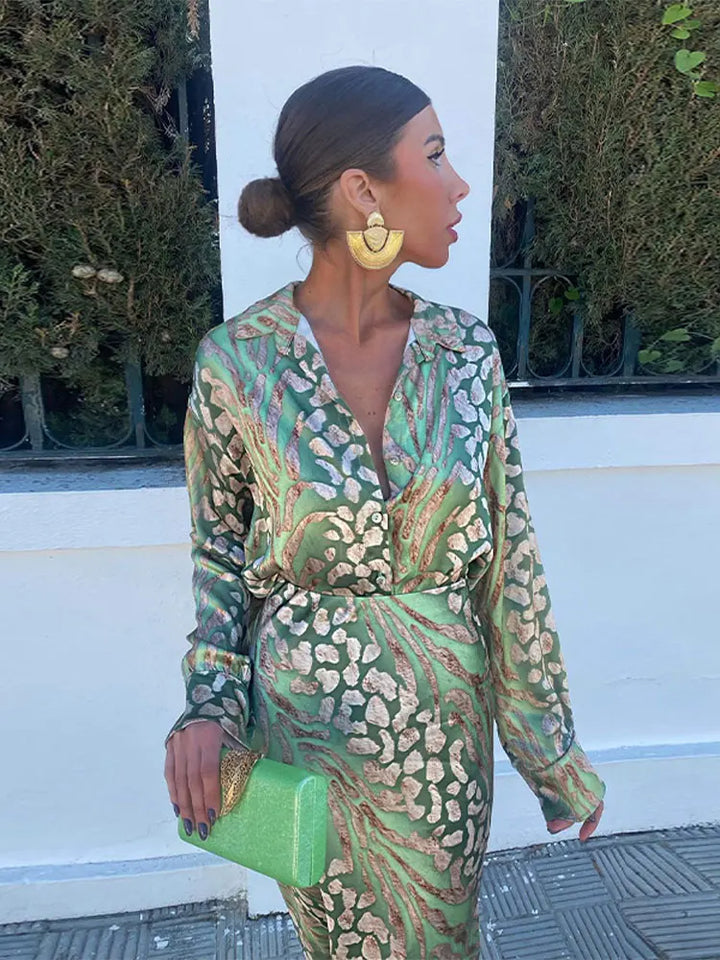 Afra | Zomerset Dames – Luxe Tweedelige Set met Kleurrijk Patroon en Luchtige Pasvorm