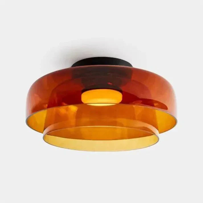 Plafondlamp – Transparant Glas, Met Driekleurige LED voor Woonkamer of Eetkamer