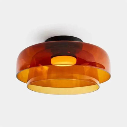 Plafondlamp – Transparant Glas, Met Driekleurige LED voor Woonkamer of Eetkamer