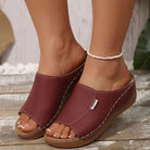 Women's Slip-On Sandals with Mid-Heel Platform