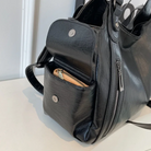 Women's Shoulder Bag in Vegan Leather - Structured Multi-Pocket Design