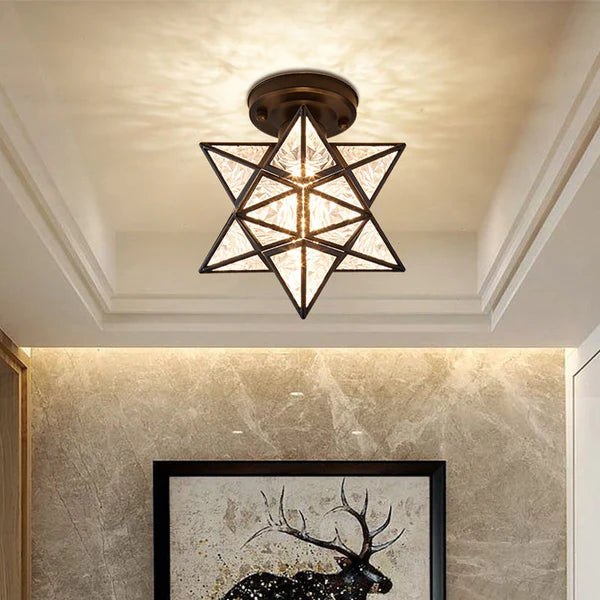 Stervorm Plafondlamp – Goud, Modern Design voor Hal, Eetkamer of Slaapkamer