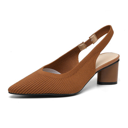 Slingback Hakken | Dames Pumps met Puntige Neus en Lage Blokhak