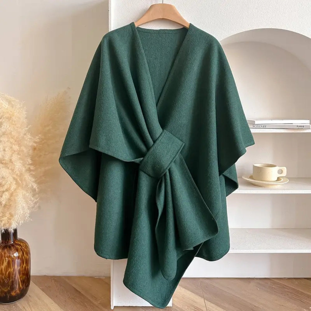 Winddichte Poncho – Microfibre Blend, Chic en Vrouwelijk voor Herfst en Winter Outfits
