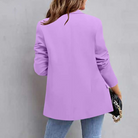 Women's Tailored Blazer with Notch Lapel - Slim Fit Office Jacket