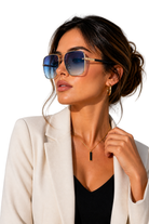 Retro Aviator Sunglasses with Gold Frame and UV400 Gradient Lens