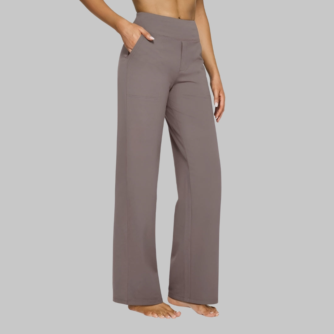 Women's High-Waist Stretch Pants – Soft Comfort Fit Trousers