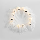 Light-Up Ghost Halloween Wreath with 12 LED Ghosts