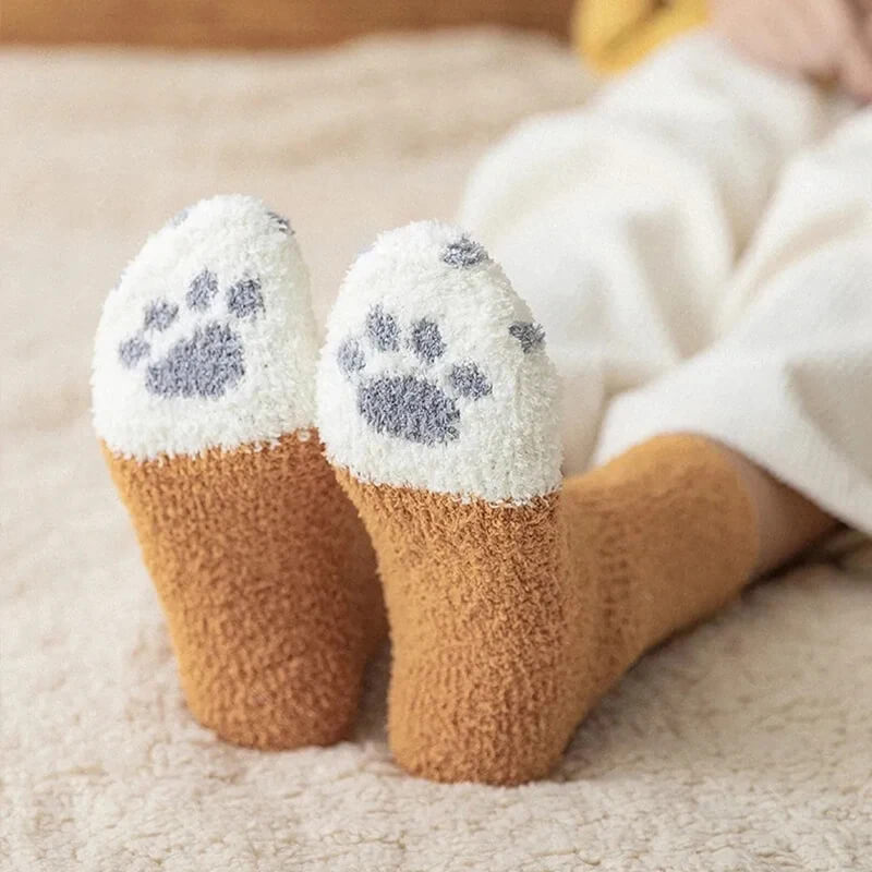 Women's Cat Paw Socks – Plush Cotton Blend