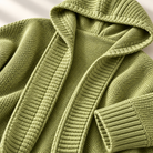 Women's Long Hooded Knit Cardigan with Batwing Sleeves
