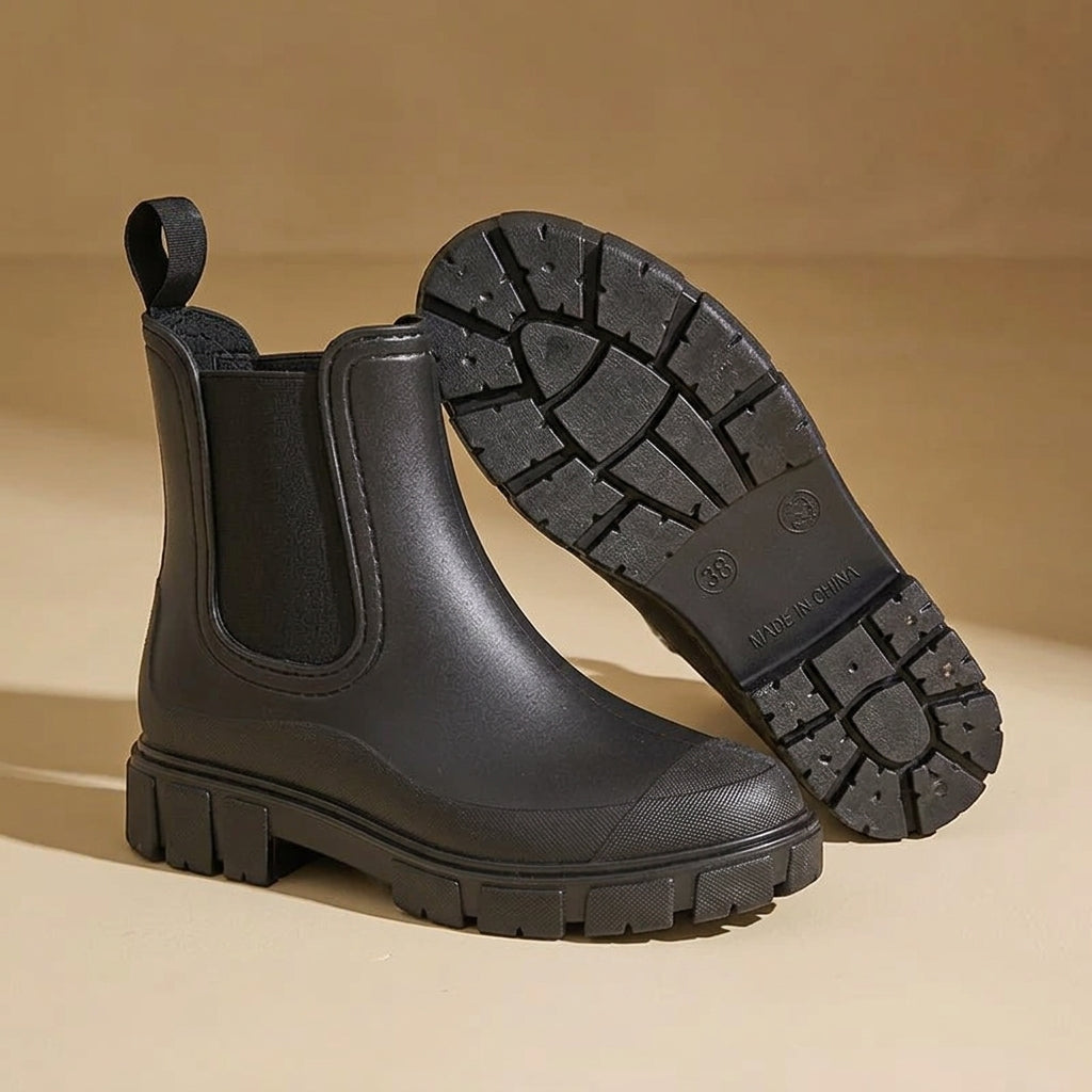 Women's Waterproof Rubber Rain Boots with Non-Slip Grip Sole