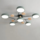Round Iron LED Semi-Flush Ceiling Light – Chandelier with Acrylic Heads