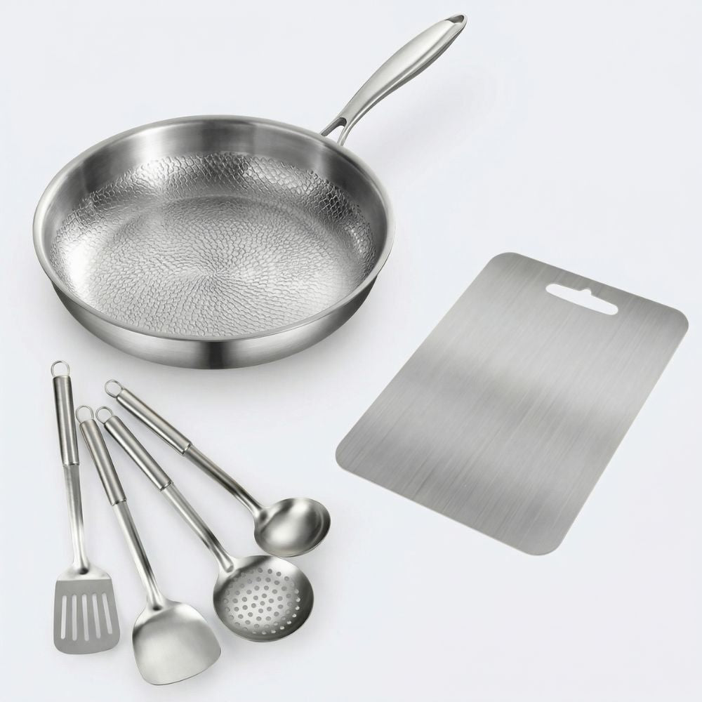 Titanium Cookware Set – Frying Pan, Utensils & Cutting Board