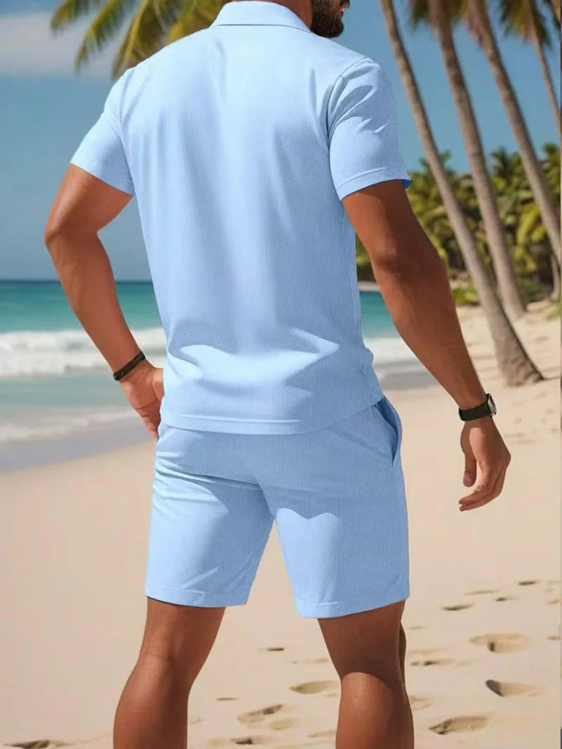 Men's Polo Shirt and Shorts Summer Set