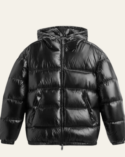 Men's Down Jacket Nylon Glossy Finish Goose Feather Fill
