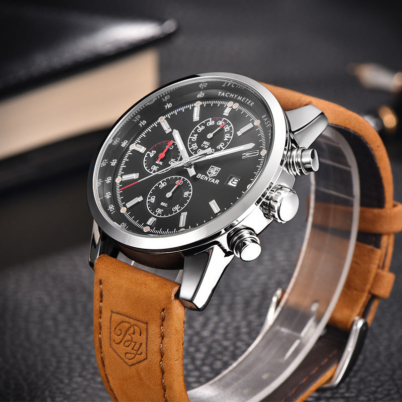 Men's Luxury Quartz Watch, Fashion Business Casual Wristwatch