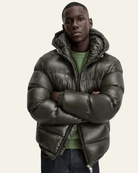 Men's Down Jacket Nylon Glossy Finish Goose Feather Fill