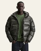 Men's Down Jacket Nylon Glossy Finish Goose Feather Fill