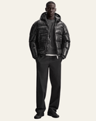 Men's Down Jacket Nylon Glossy Finish Goose Feather Fill