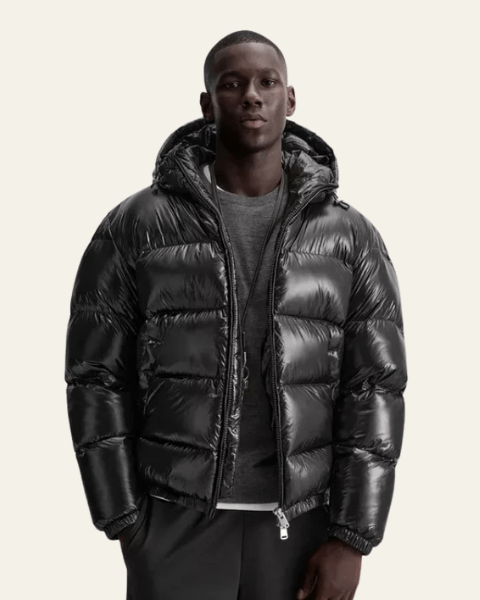 Men's Down Jacket Nylon Glossy Finish Goose Feather Fill