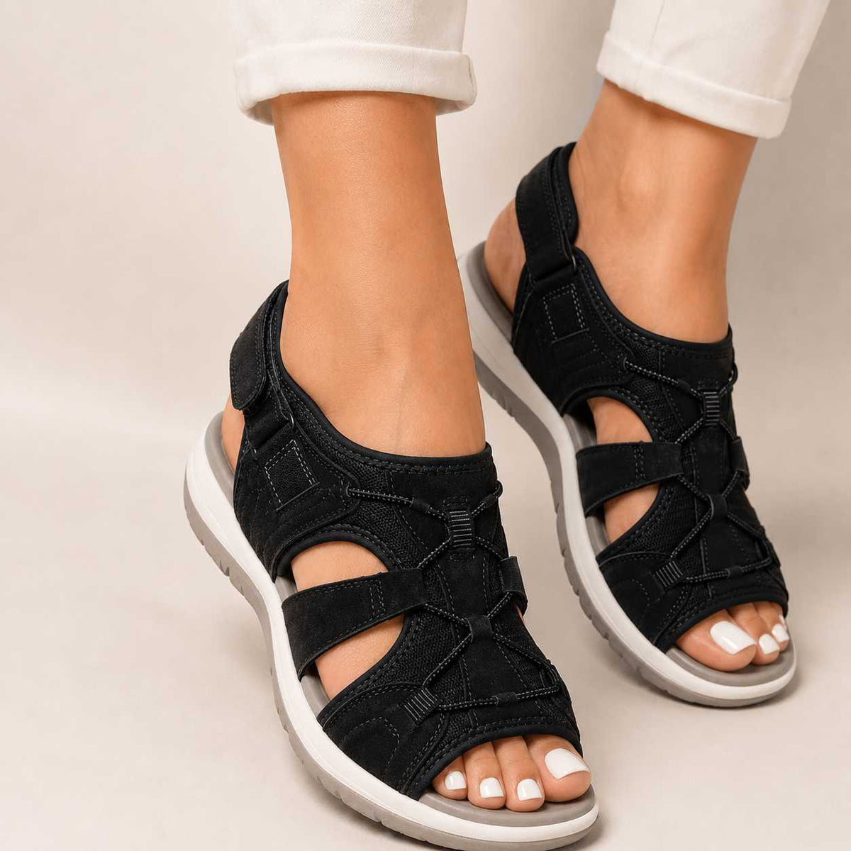 Women's Adjustable Orthopedic Sandals with Arch Support and Wedge Sole