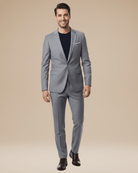 Men's Two-Piece Tailored Suit – Stretch Fabric Slim Fit