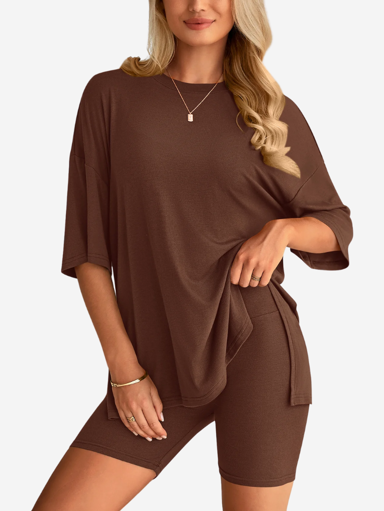Danielle Duo Set | Oversized T-shirt &amp; Short voor Dames met Comfortabele Pasvorm