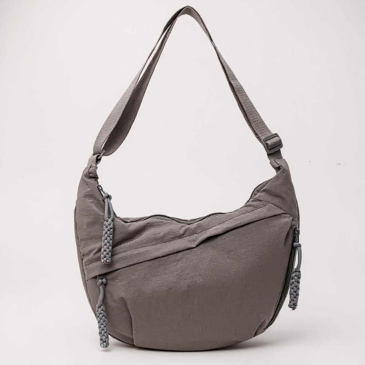 Women's Nylon Crossbody Bag with Multiple Zip Pockets