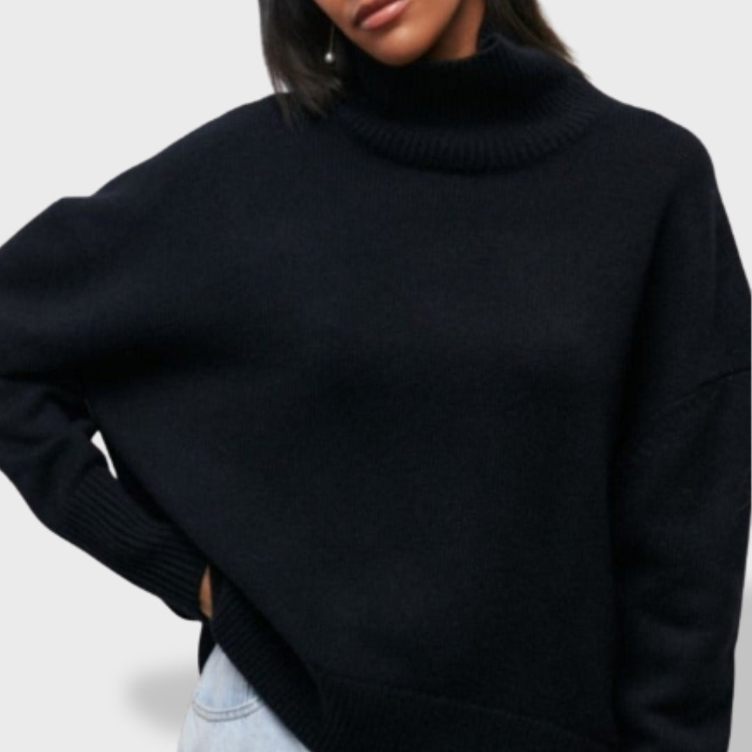 Women's Swan Neck Jumper - Soft Knit Pullover