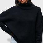 Women's Swan Neck Jumper - Soft Knit Pullover