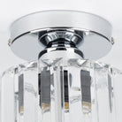 Flush Mount Ceiling Light with Crystal Shade - Black Brass Finish