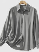 Women's Blouse with Hidden Button Placket for Office Wear