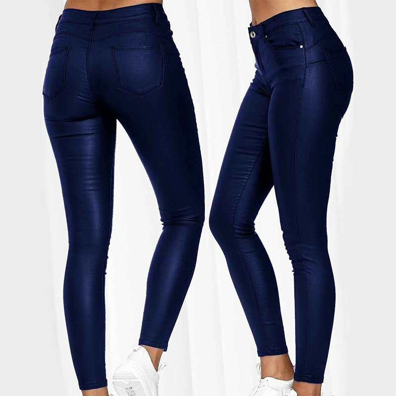 Lilian | Stretch Leren Broek voor Vrouwen – Hoog Taille, Slim Fit, Comfort en Stijl