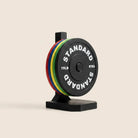5-piece weightlifting plate drinks coasters with stand