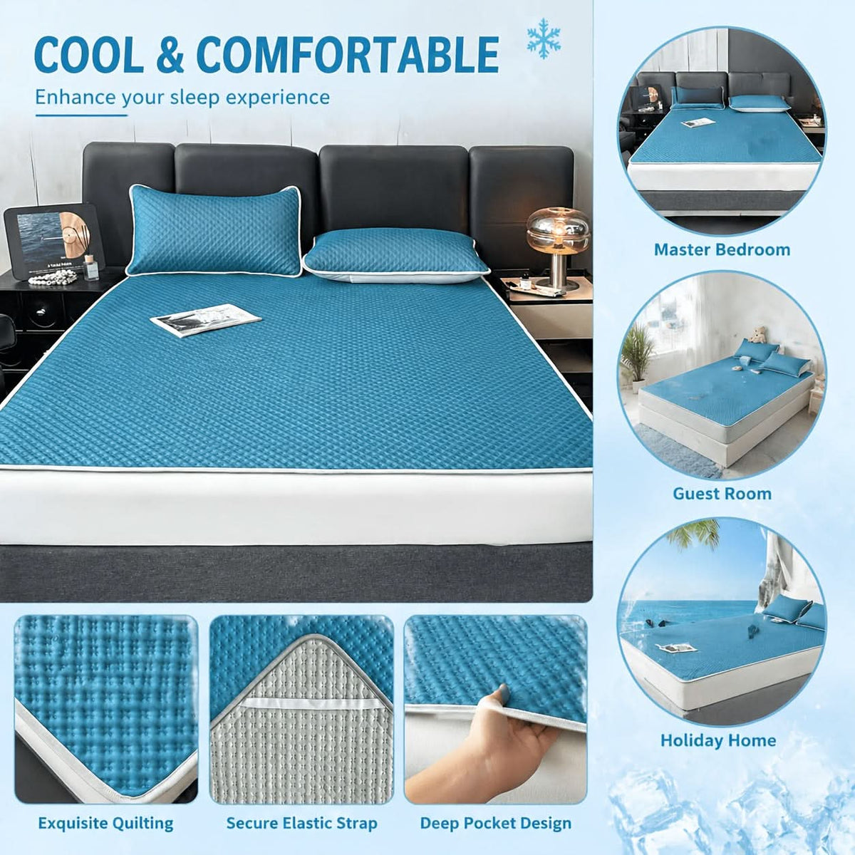 Foldable Cooling Sleep Mat - Breathable Summer Bed Topper