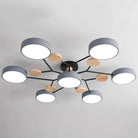 Round Iron LED Semi-Flush Ceiling Light – Chandelier with Acrylic Heads