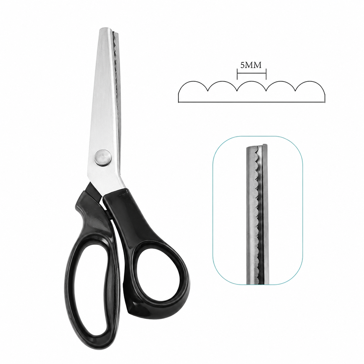 Spring-Assisted Zigzag Pinking Shears – Hardened Steel Fabric Scissors