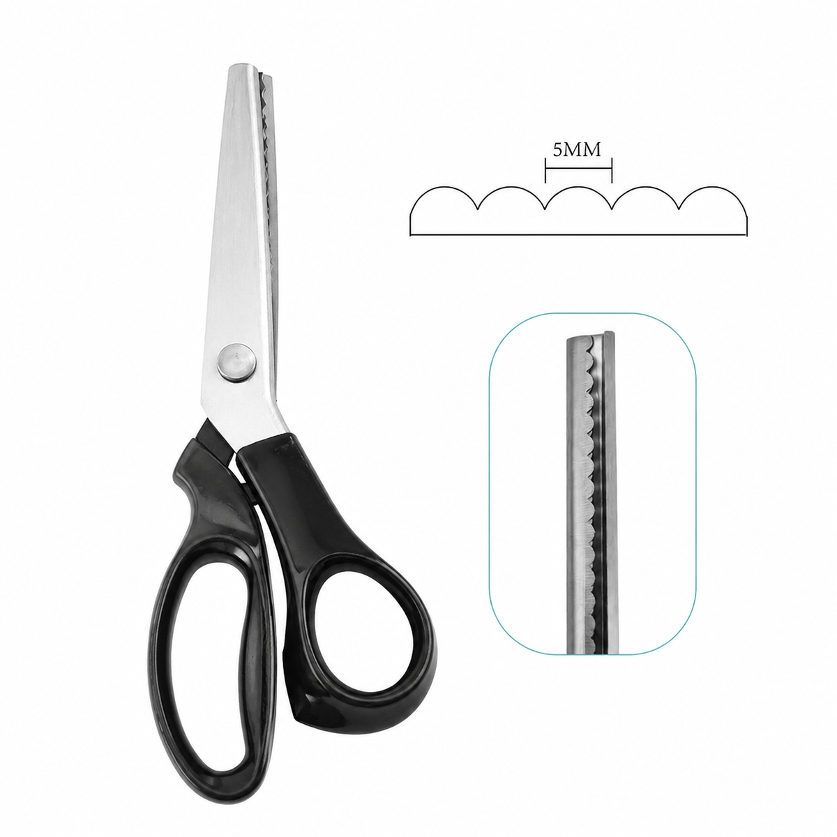 Spring-Assisted Zigzag Pinking Shears – Hardened Steel Fabric Scissors