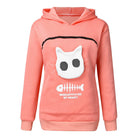 Women's Cat Pocket Hoodie Sweatshirt with Long Sleeves, Cosy Fit